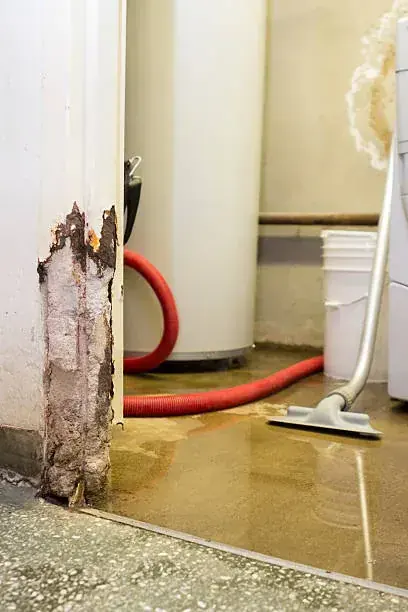Water heater flood in a Lake Dallas garage